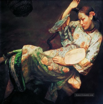 Betrunken Beauty Chinese Chen Yifei Mädchen Ölgemälde